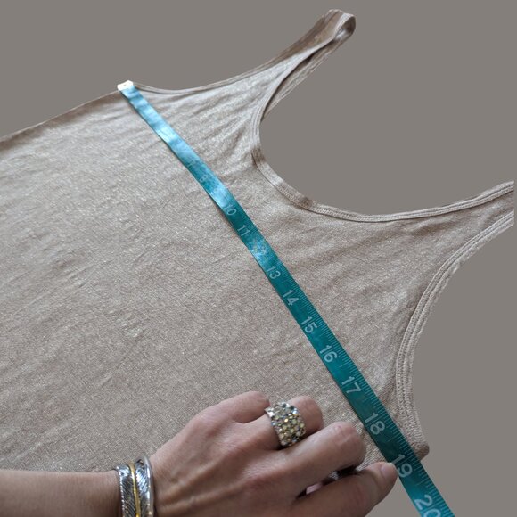 J. Crew Tan Tank Top with Gold Threading - Large - Picture 4 of 6